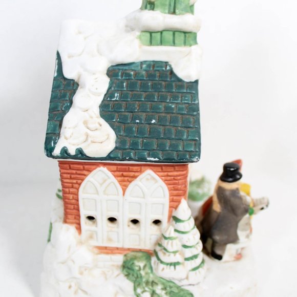 Retro Vintage 1960s Christmas Music Box Church Choir Porcelain Glass Figurine - Picture 13 of 16